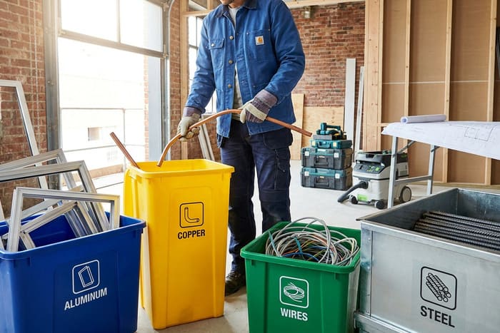 Tri sélectif sur un chantier de rénovation